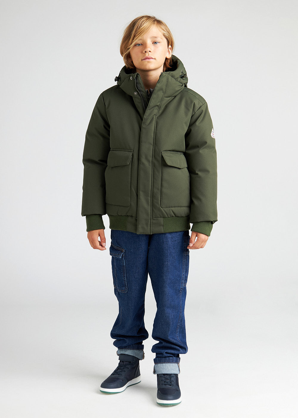 Blouson enfants chaud pour l'hiver Pyrenex Algot deep khaki