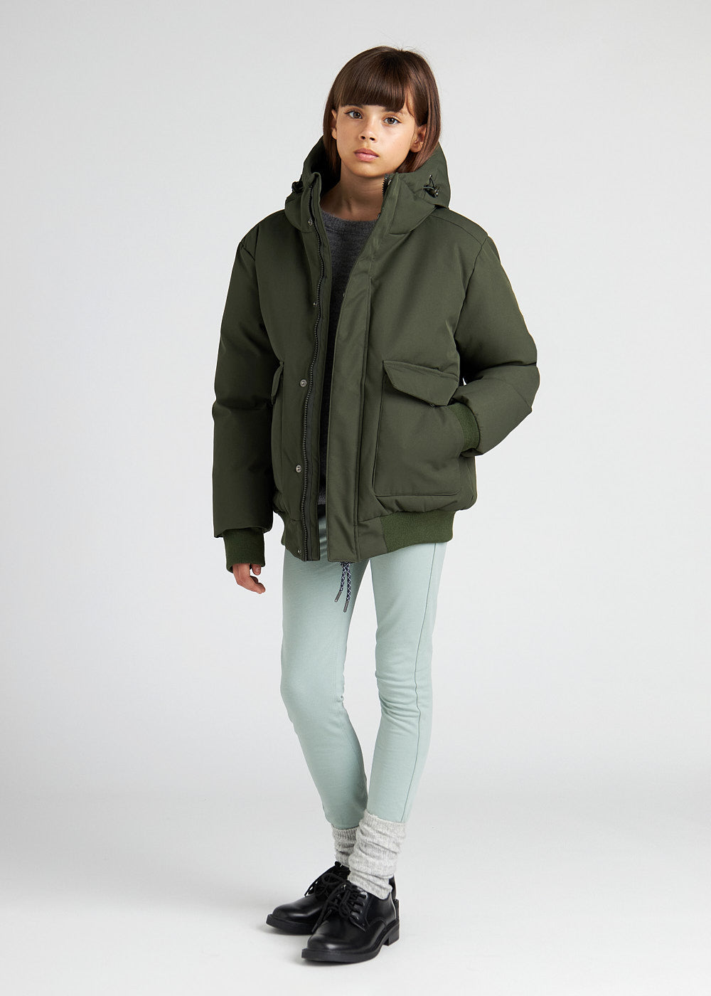 Blouson enfants chaud pour l'hiver Pyrenex Algot deep khaki