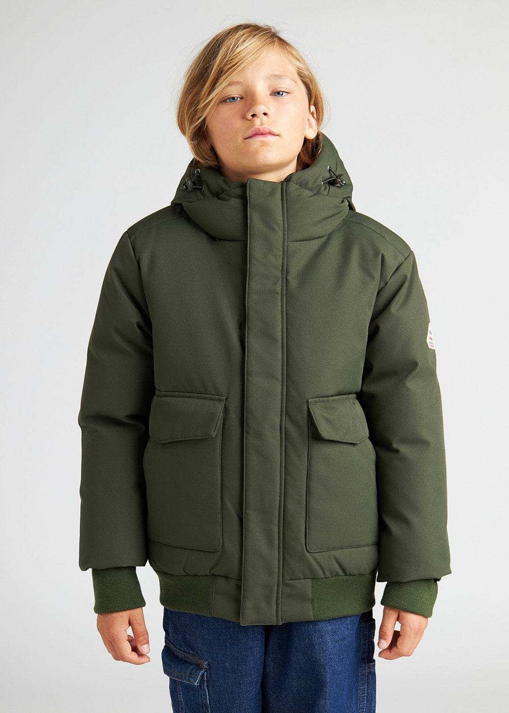 Blouson enfants chaud pour l'hiver Pyrenex Algot deep khaki
