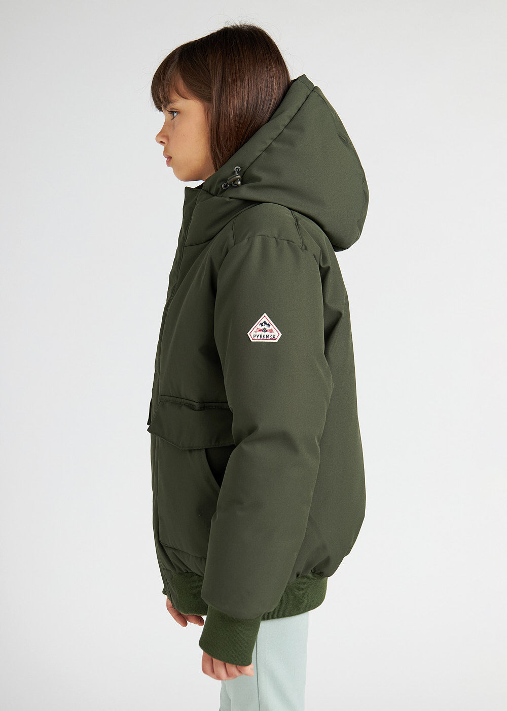 Blouson enfants chaud pour l'hiver Pyrenex Algot deep khaki