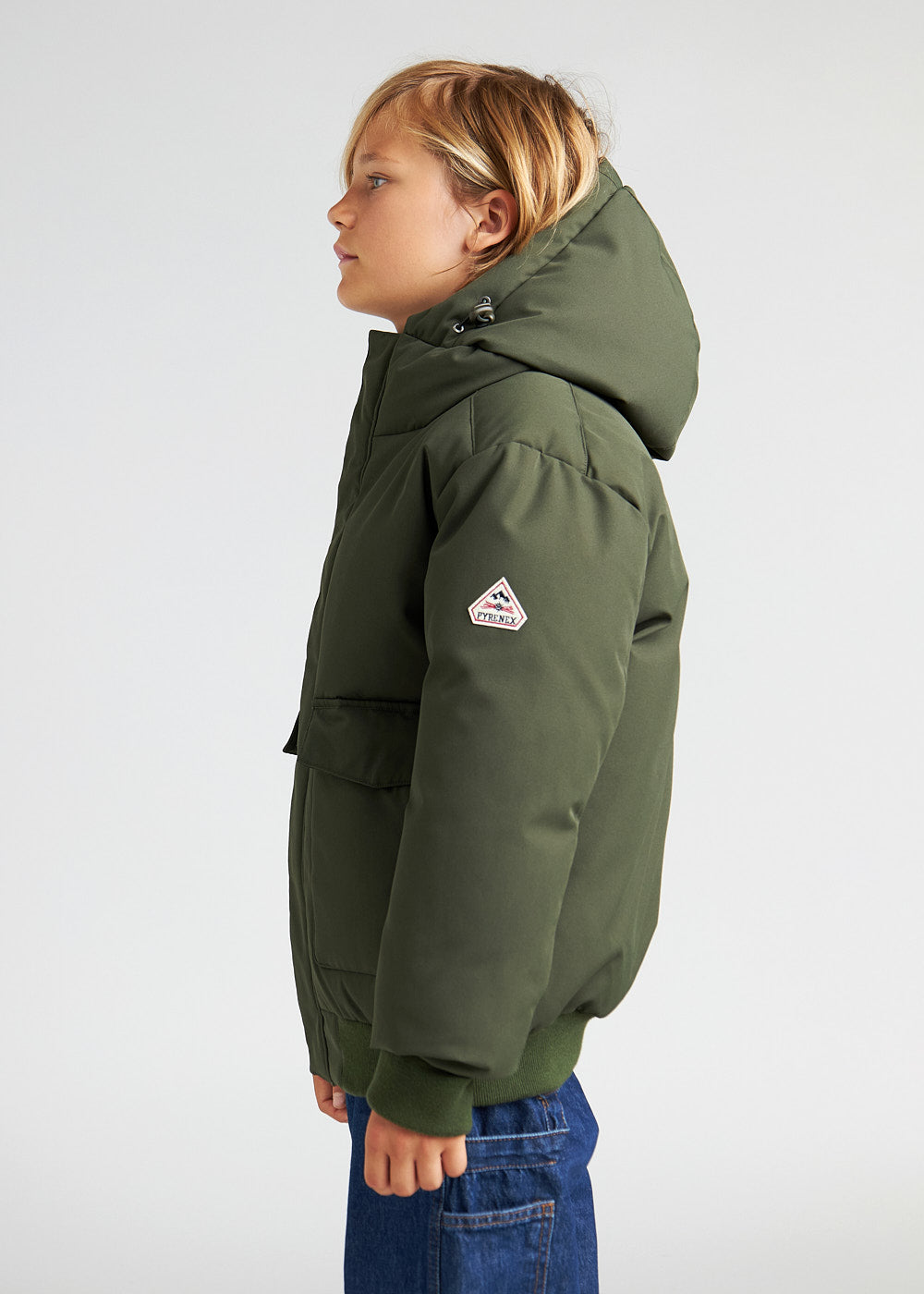 Blouson enfants chaud pour l'hiver Pyrenex Algot deep khaki