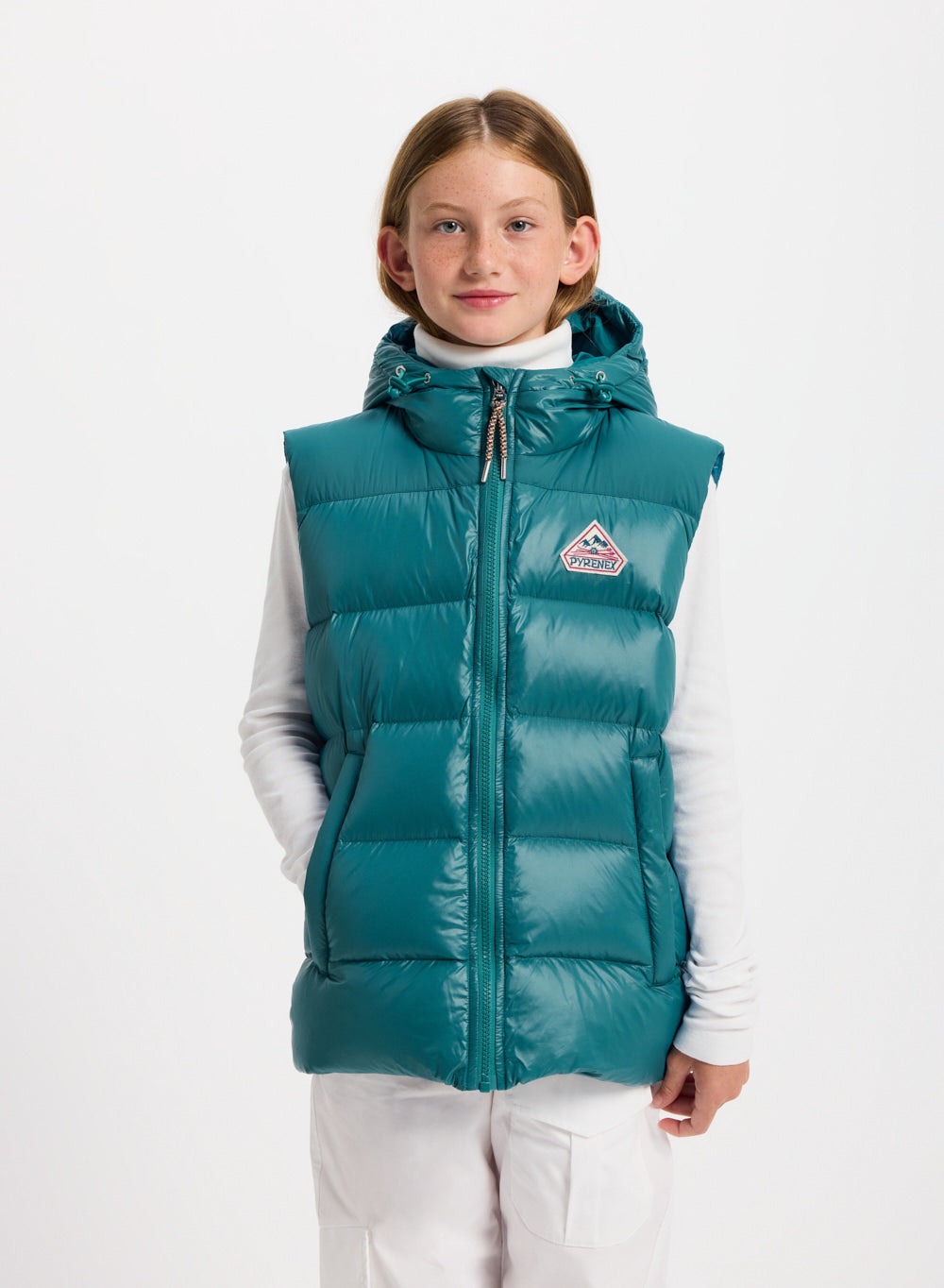 Doudoune sans manches enfant Pyrenex John bleu turquoise