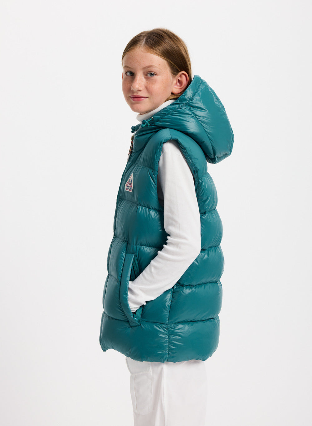 Doudoune sans manches enfant Pyrenex John bleu turquoise