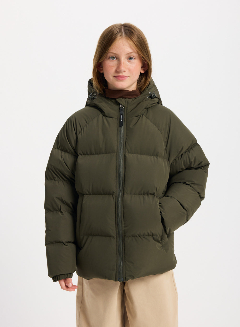 Doudoune enfant unisexe à capuche Pyrenex Sten Smooth khaki