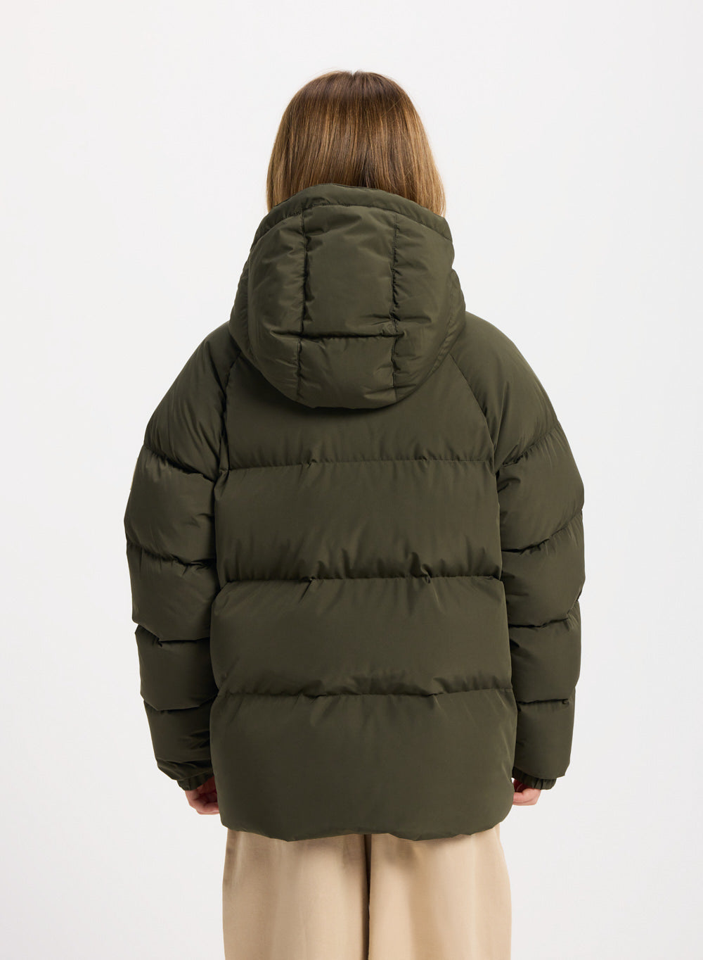 Doudoune enfant unisexe à capuche Pyrenex Sten Smooth khaki