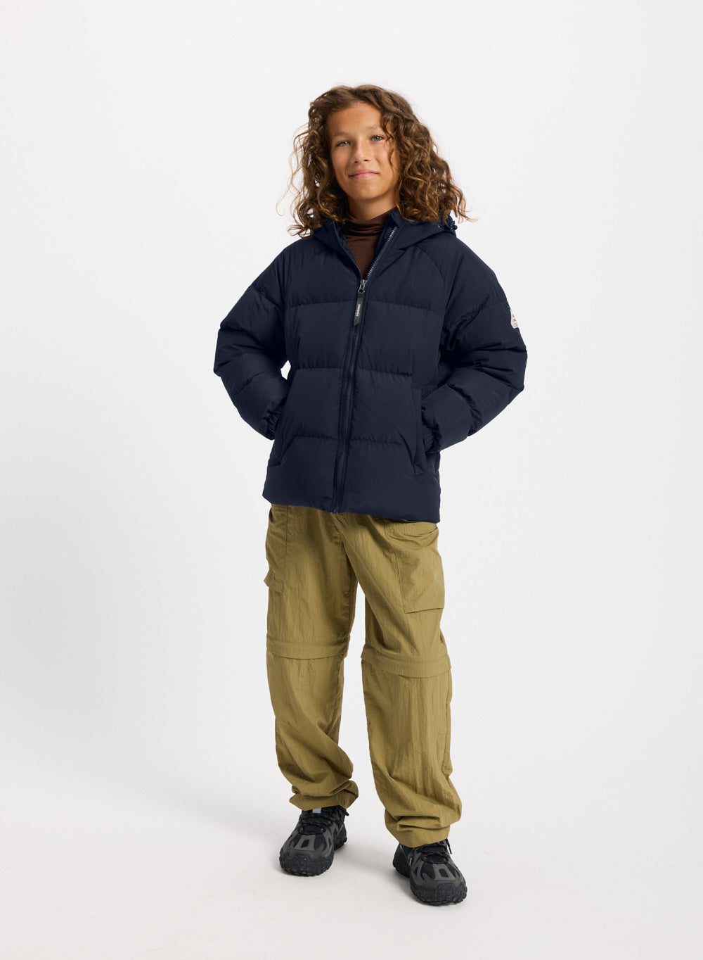 Doudoune enfant unisexe à capuche Pyrenex Sten Smooth bleu foncé