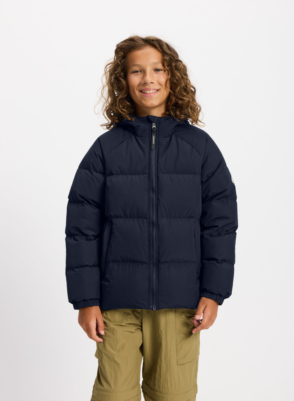 Doudoune enfant unisexe à capuche Pyrenex Sten Smooth bleu foncé