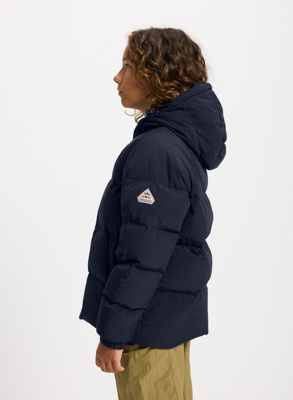 Doudoune enfant unisexe à capuche Pyrenex Sten Smooth bleu foncé