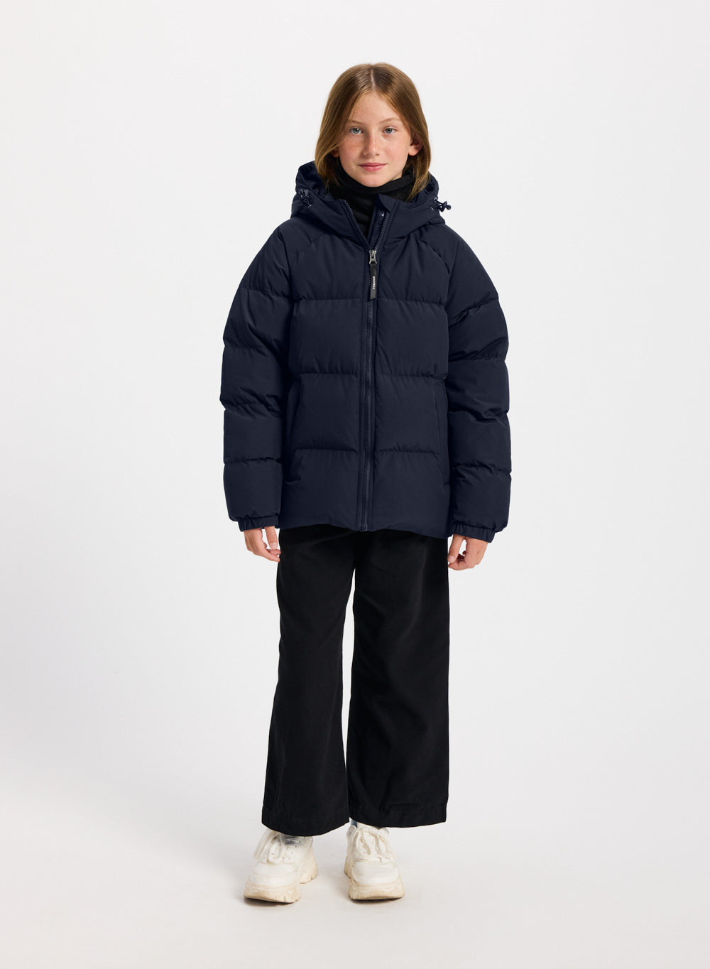 Doudoune enfant unisexe à capuche Pyrenex Sten Smooth bleu foncé