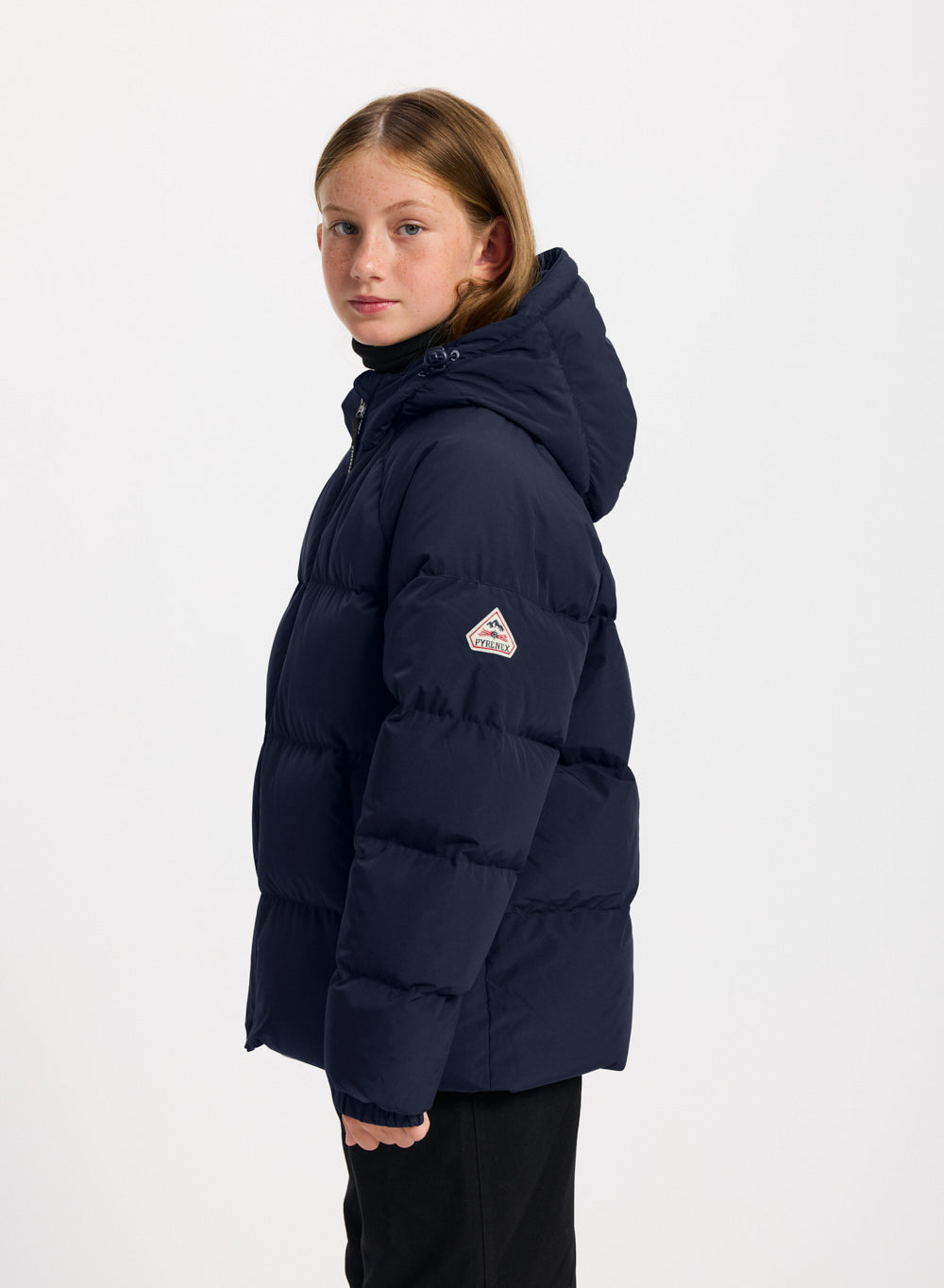 Doudoune enfant unisexe à capuche Pyrenex Sten Smooth bleu foncé