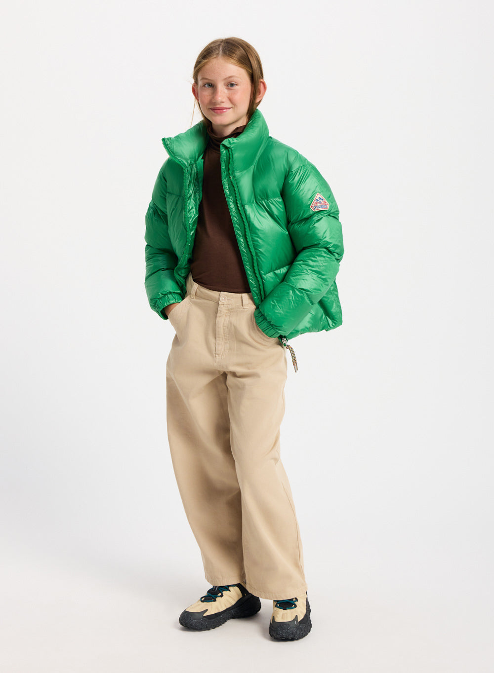 Doudoune brillante pour fille Pyrenex Goldin verte