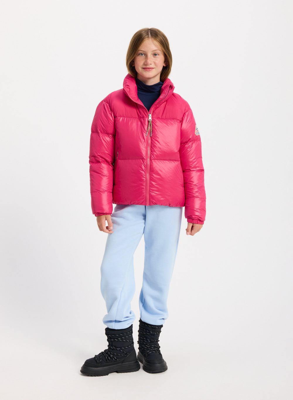 Doudoune brillante pour fille Pyrenex Goldin fuchsia