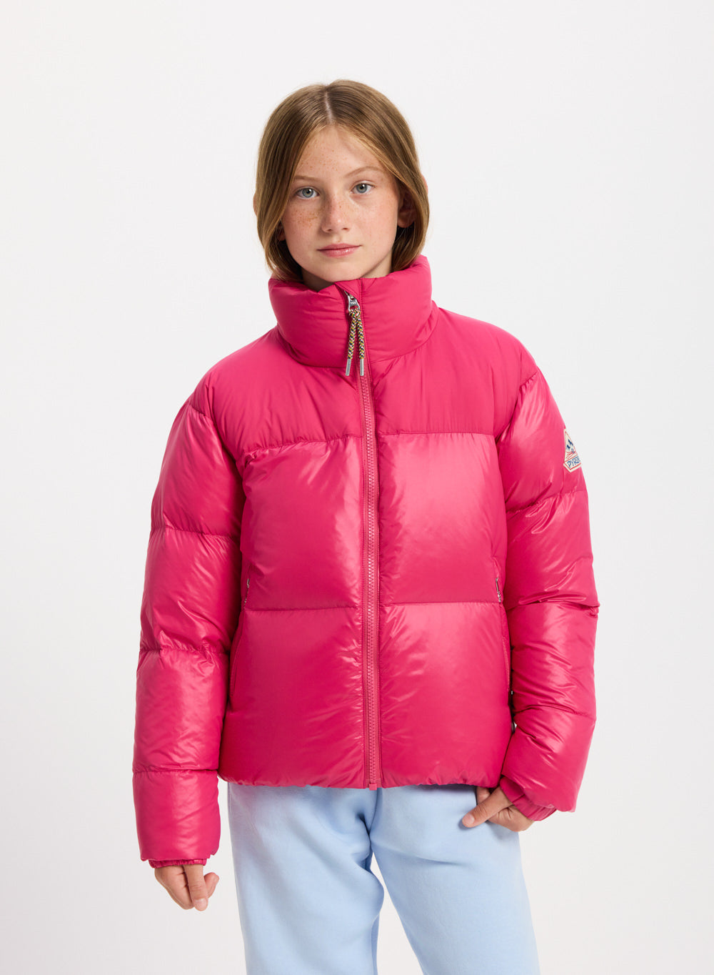Doudoune brillante pour fille Pyrenex Goldin fuchsia