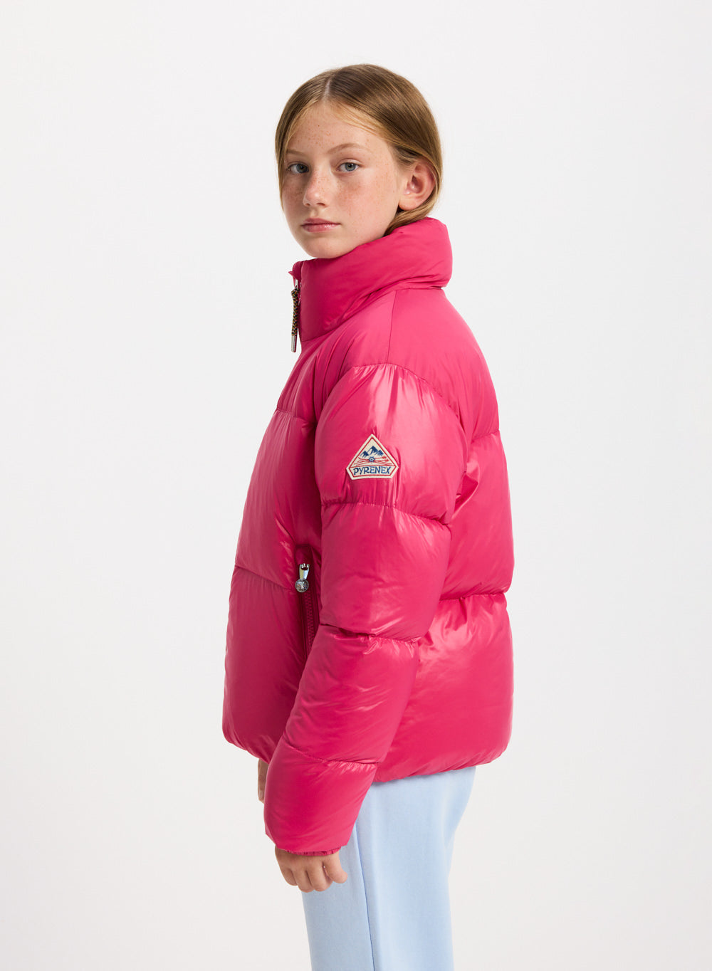 Doudoune brillante pour fille Pyrenex Goldin fuchsia