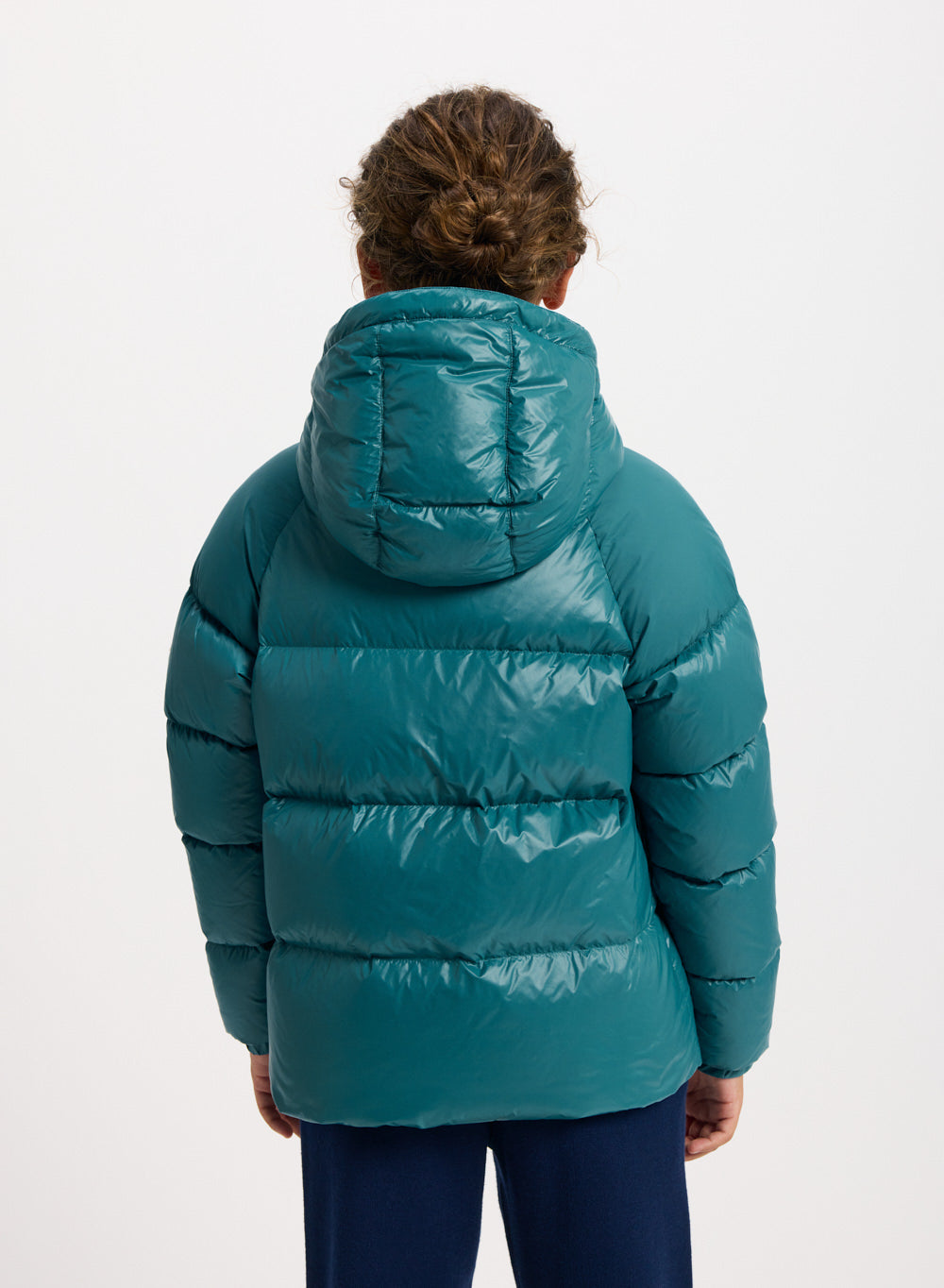 Doudoune à capuche enfant Pyrenex Sten bleu turquoise