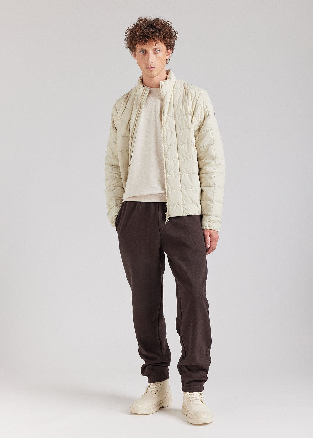 Doudoune légère homme Pyrenex Grid Oyster Grey