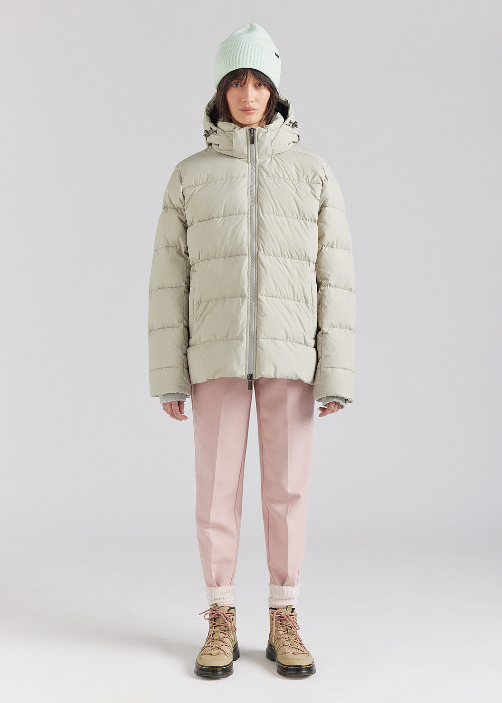 Doudoune à capuche amovible Pyrenex Spoutnic Willow Grey