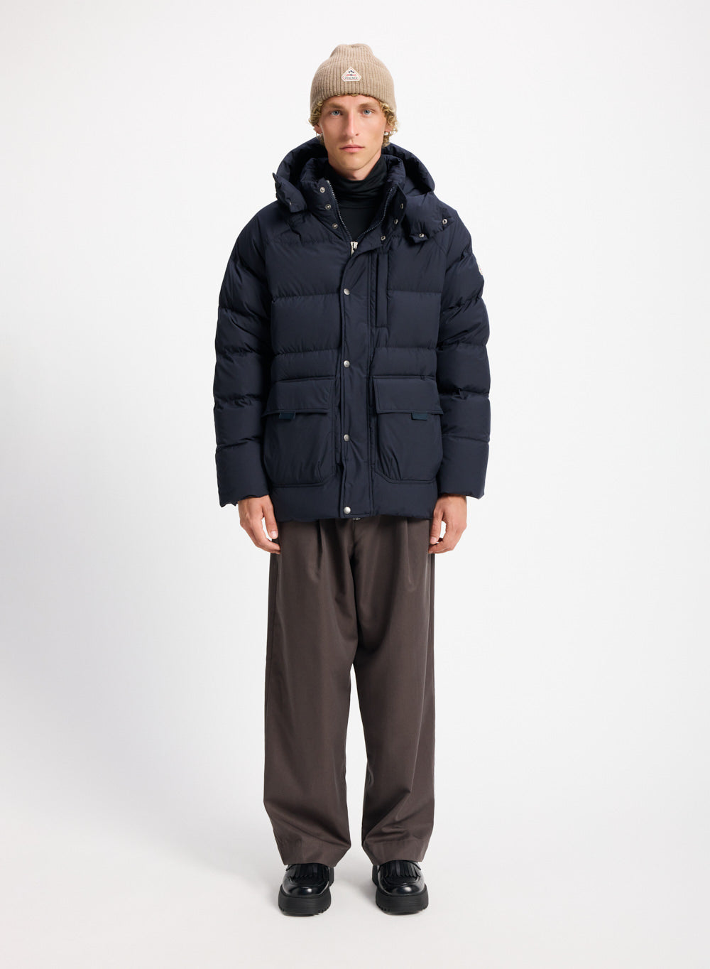 Doudoune hiver homme en duvet naturel Pyrenex Voyager bleu marine