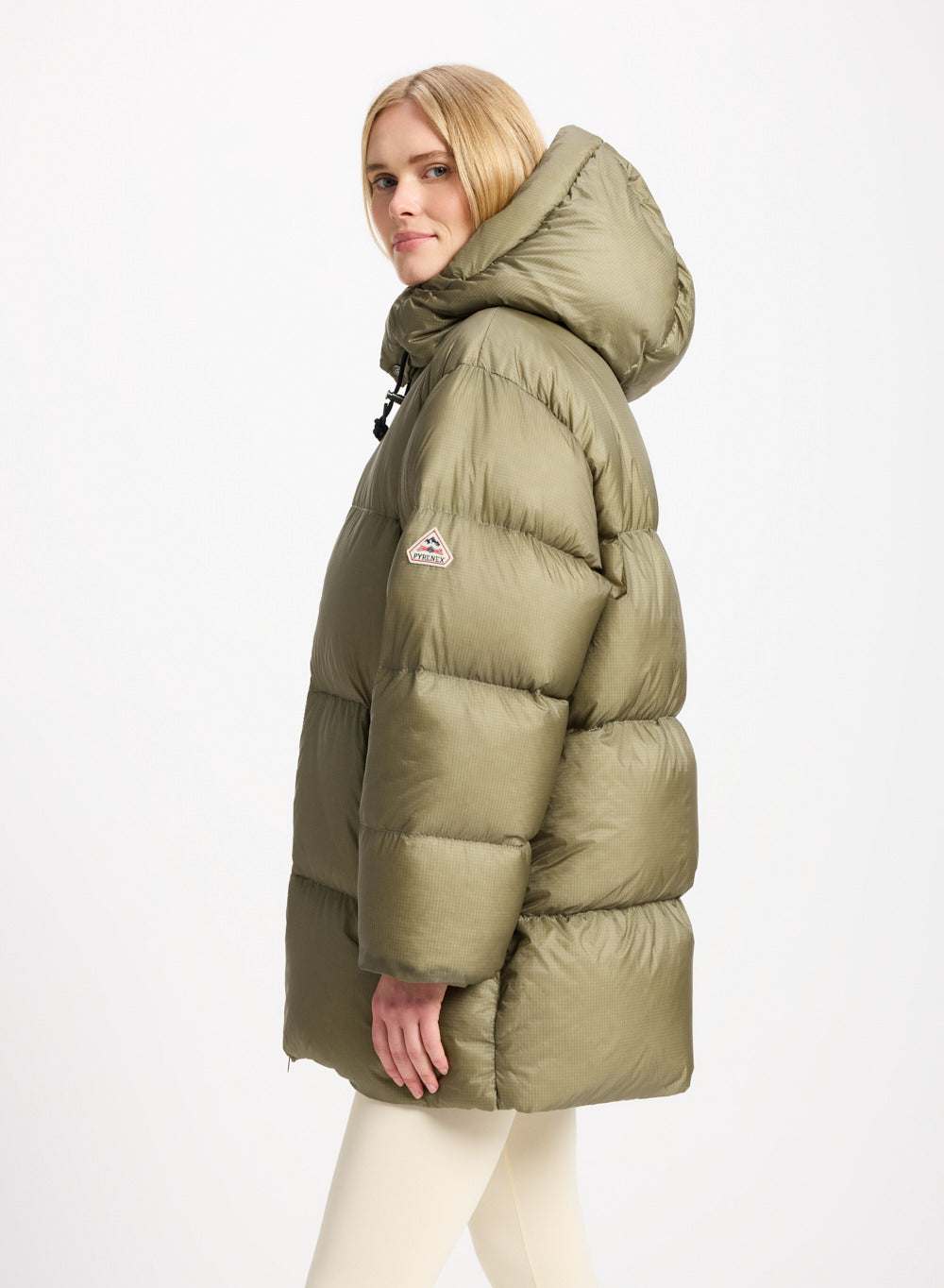 Doudoune chaude et ultra légère unisexe Pyrenex Shift Hooded Ripstop kaki