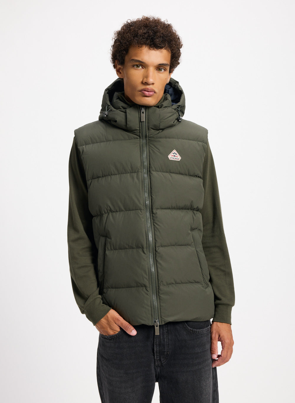 Doudoune sans-manche Pyrenex Spoutnic à capuche amovible Deep khaki