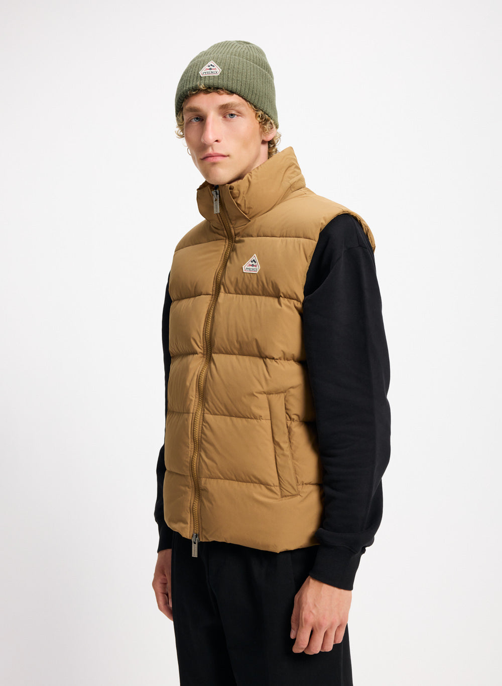 Doudoune sans-manche Pyrenex Spoutnic à capuche amovible cuivre