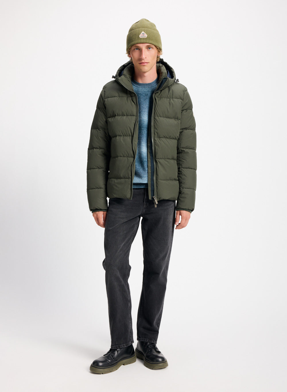 Doudoune à capuche amovible Pyrenex Spoutnic Deep khaki