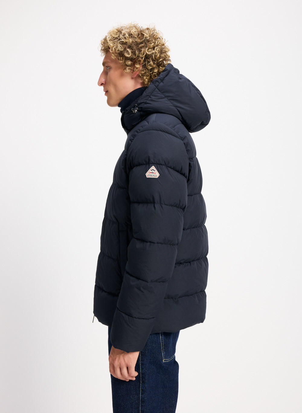 Doudoune à capuche amovible Pyrenex Spoutnic bleu foncé