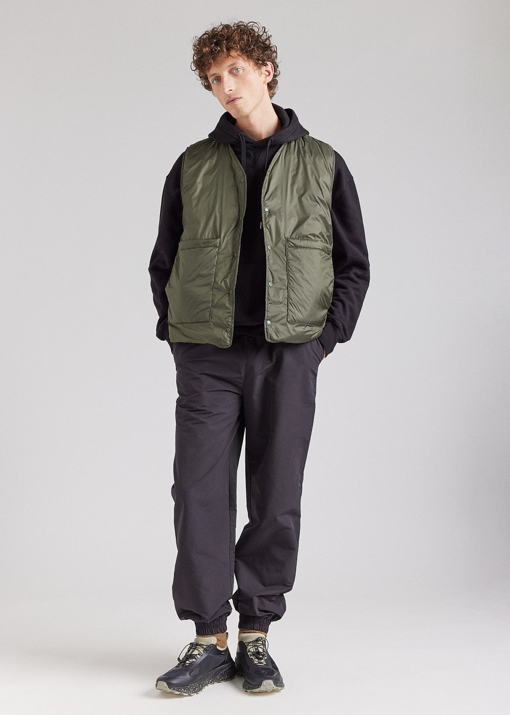 Gilet sans manches pour homme reversible Pyrenex Ando deep khaki