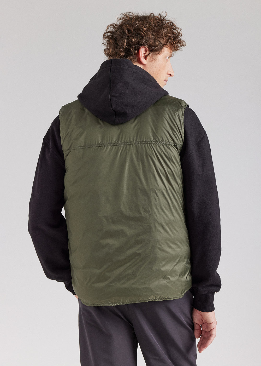 Gilet sans manches pour homme reversible Pyrenex Ando deep khaki