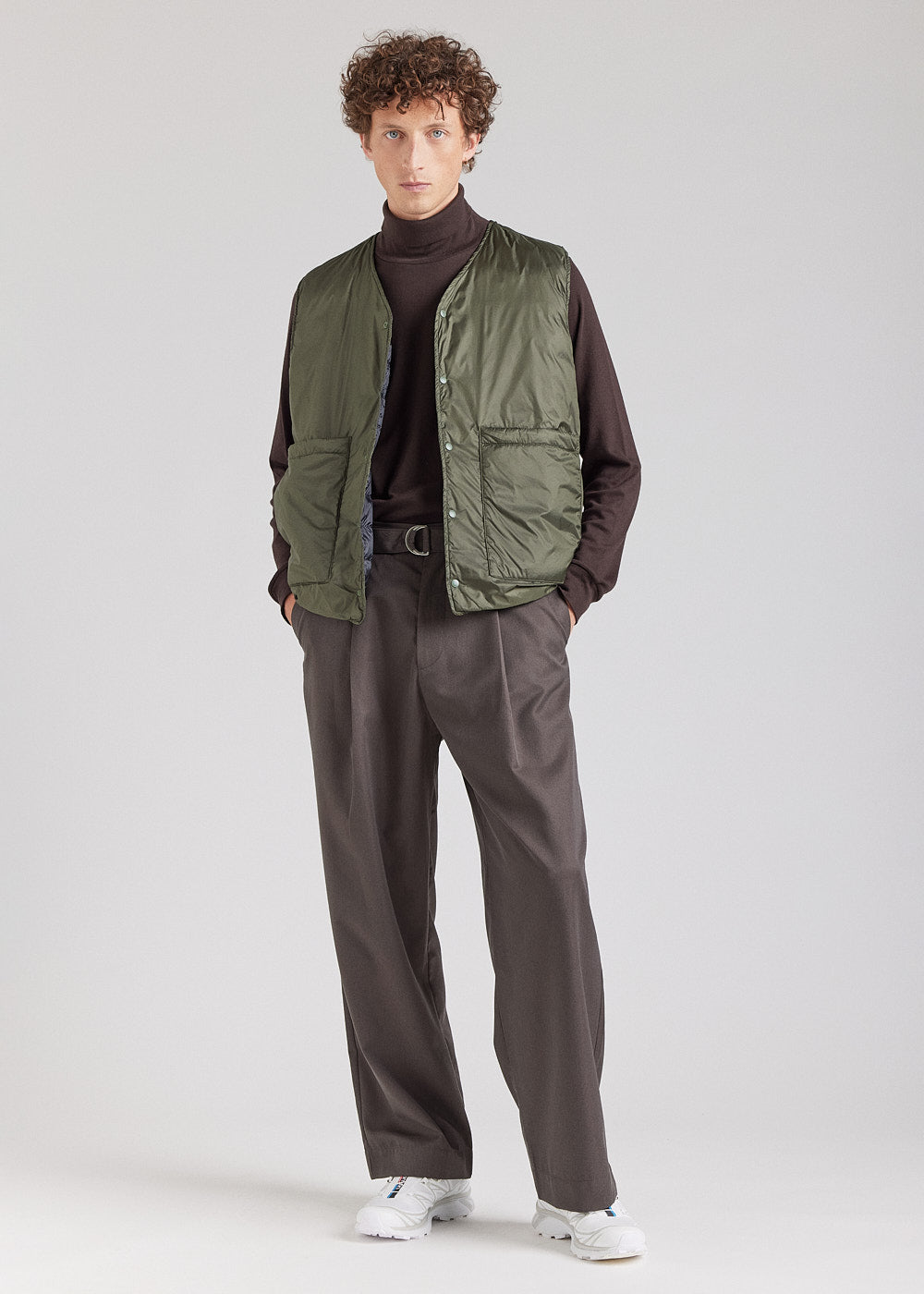 Gilet sans manches pour homme reversible Pyrenex Ando deep khaki