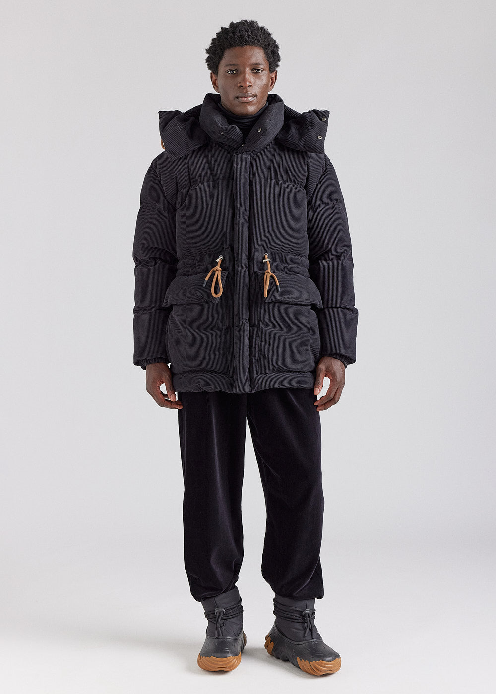 Doudoune homme en velours Pyrenex x Supakitch Big Puffer noire