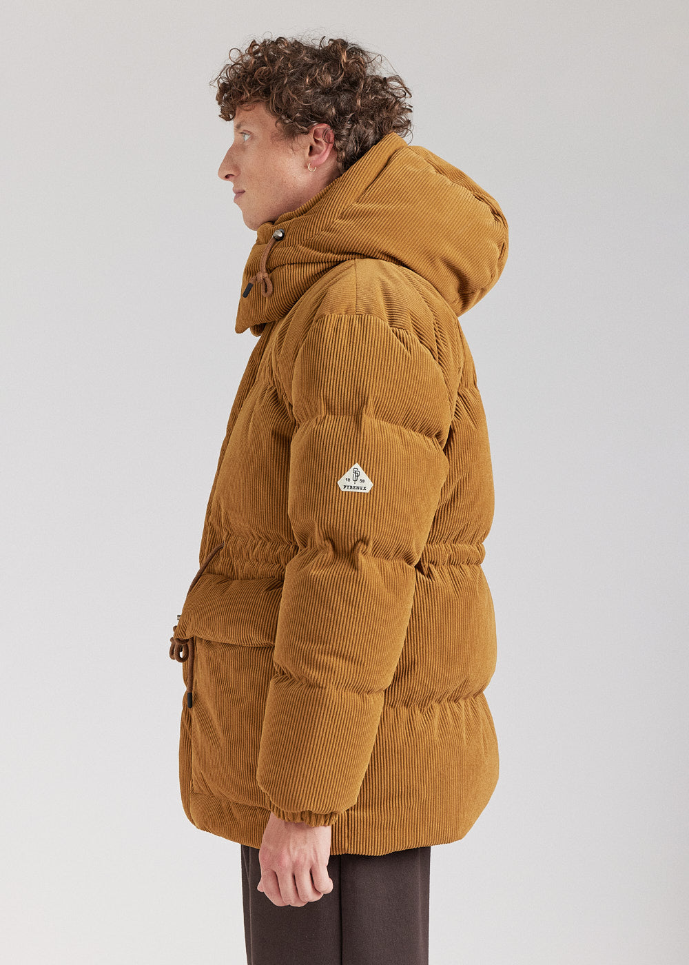 Doudoune homme en velours Pyrenex x Supakitch Big Puffer Bronze Brown