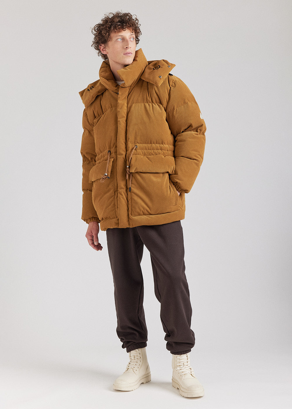 Doudoune homme en velours Pyrenex x Supakitch Big Puffer Bronze Brown