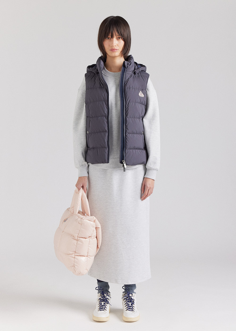 Doudoune sans-manches femme Pyrenex Spoutnic à capuche amovible grise