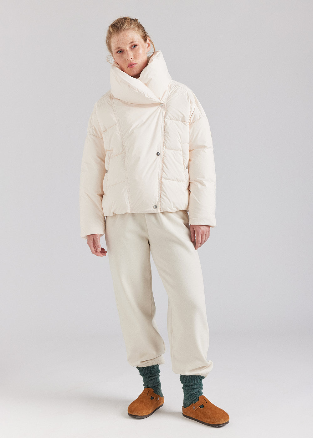 Doudoune à col enveloppant pour femme Pyrenex Judith chalk