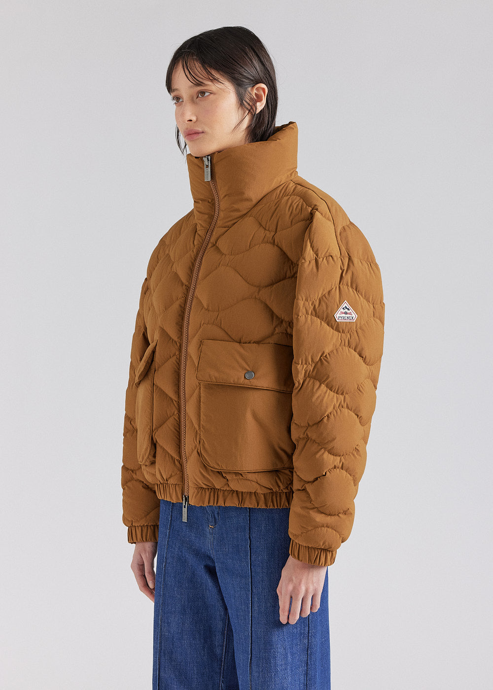 Doudoune courte bomber Pyrenex Enola bronze brown