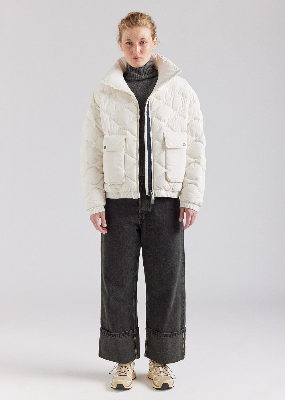 Doudoune courte bomber Pyrenex Enola chalk