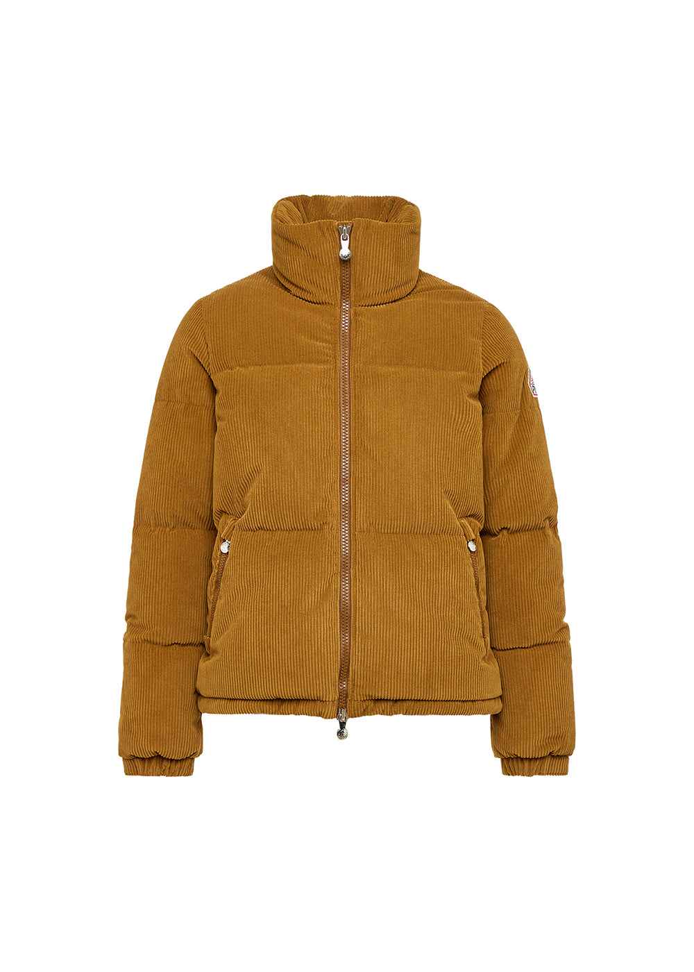 Doudoune courte femme en velours côtelé Pyrenex Goldin Bronze Brown