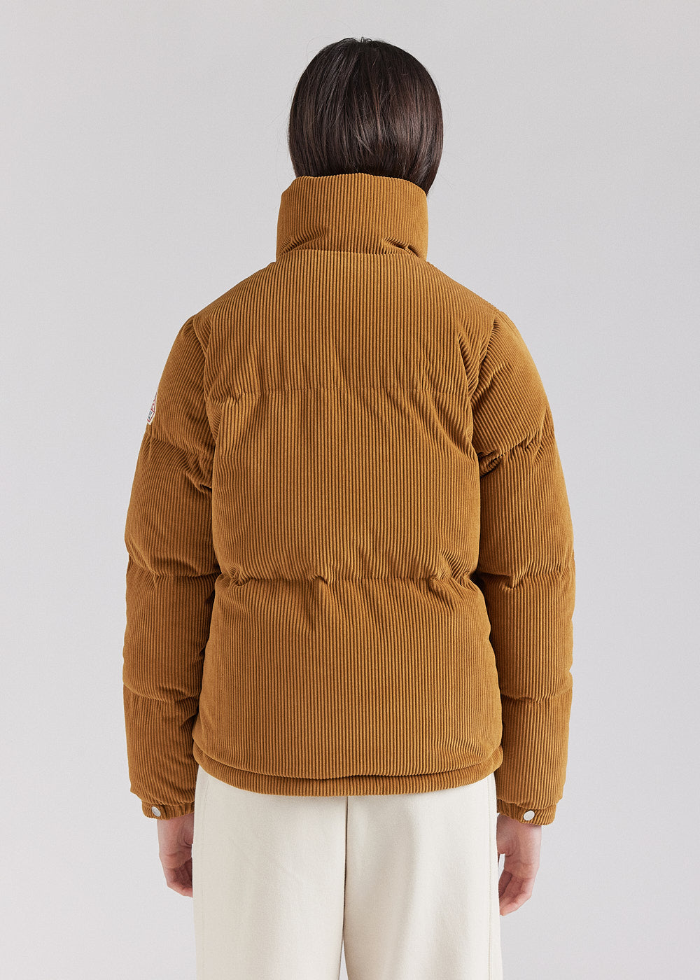 Doudoune courte femme en velours côtelé Pyrenex Goldin Bronze Brown