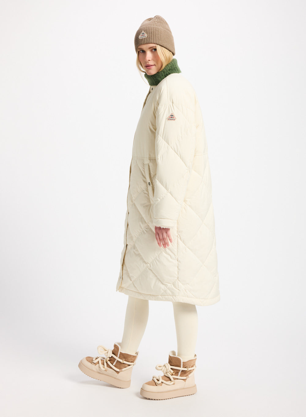 Doudoune longue pour femme Pyrenex Blossom ivoire