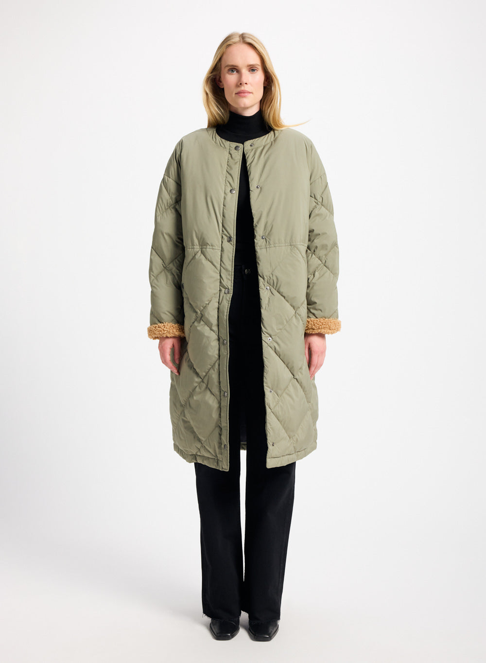 Doudoune longue pour femme Pyrenex Blossom khaki