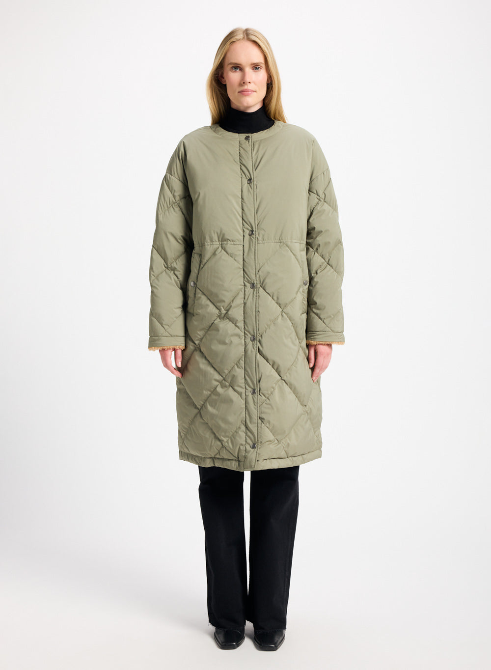 Doudoune longue pour femme Pyrenex Blossom khaki