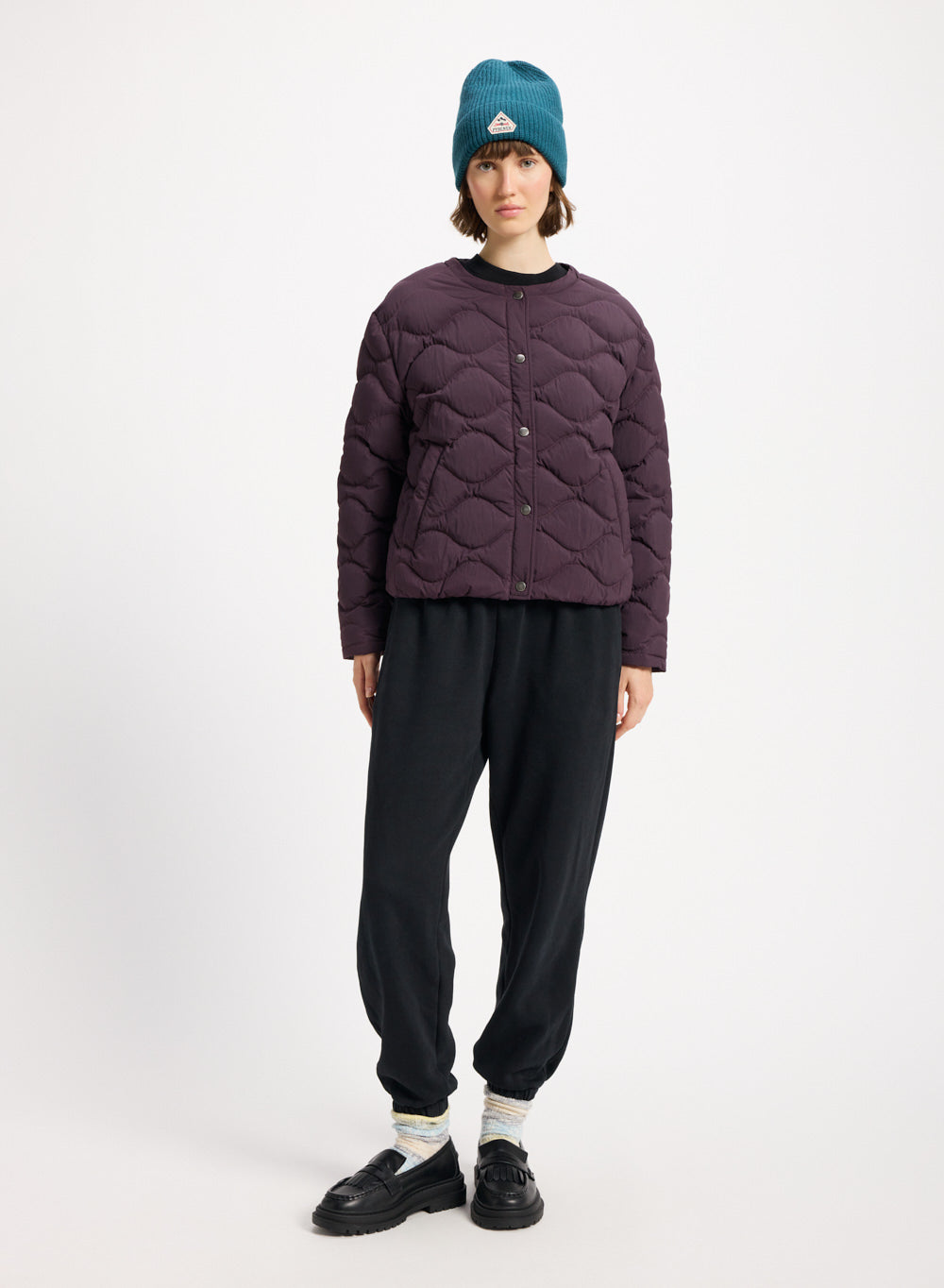 Doudoune légère Nacre pour femme bordeaux