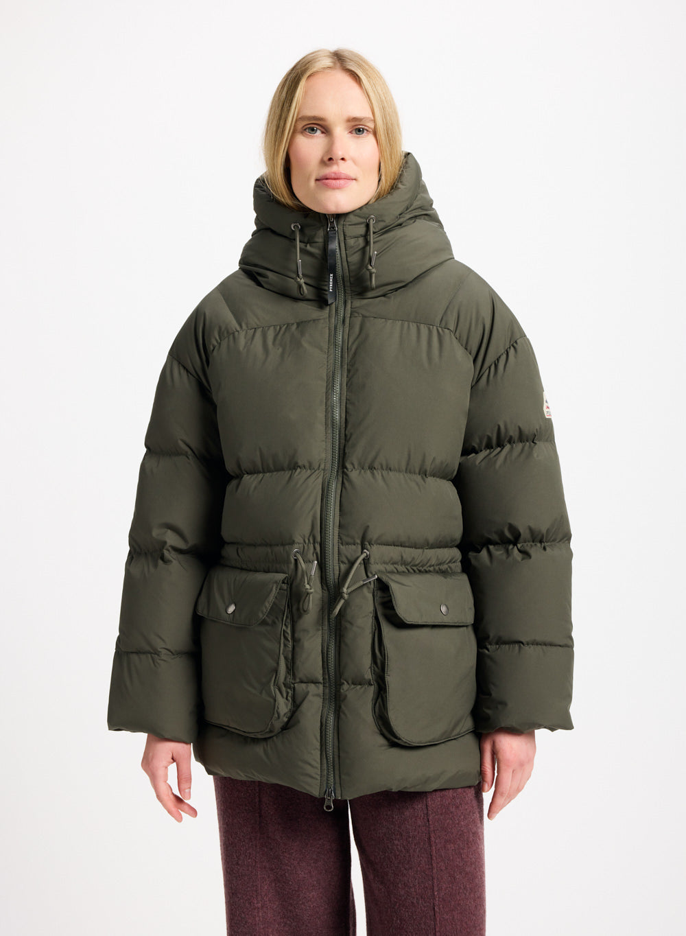 Doudoune hiver à capuche pour femme Pyrenex Aule kaki