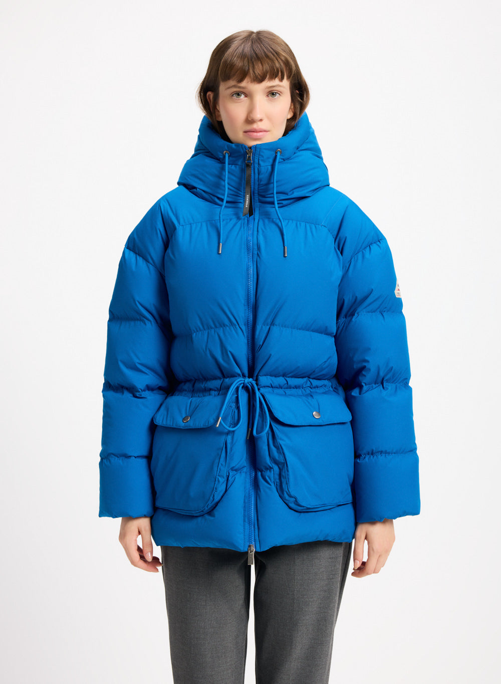 Doudoune hiver à capuche pour femme Pyrenex Aule bleu électrique