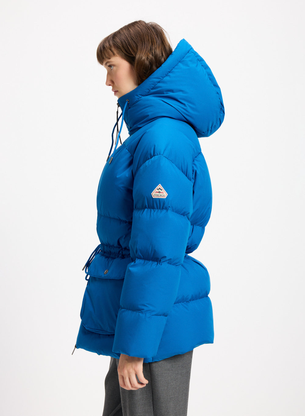 Doudoune hiver à capuche pour femme Pyrenex Aule bleu électrique