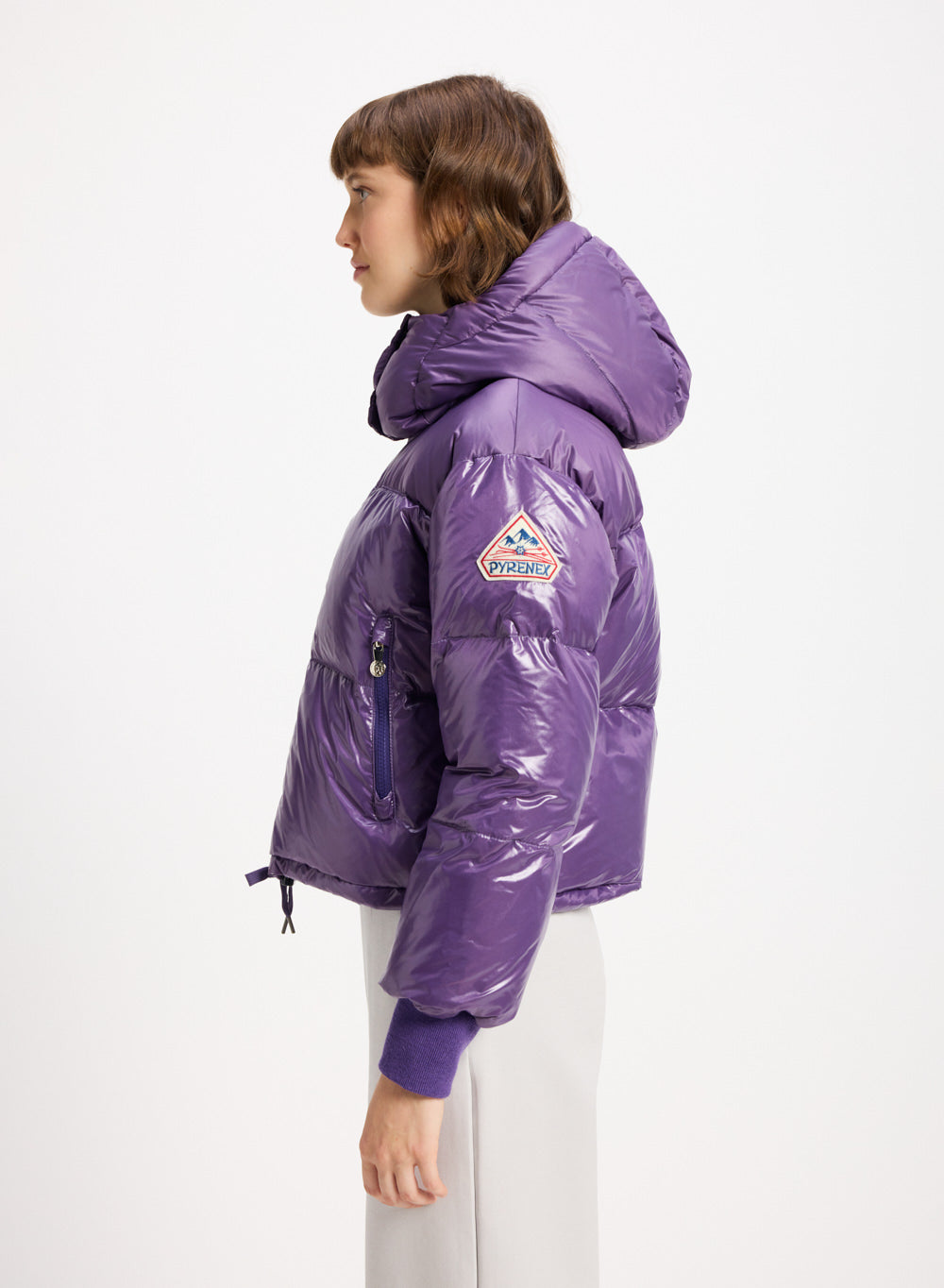Doudoune courte à capuche pour femme Pyrenex Altic violette