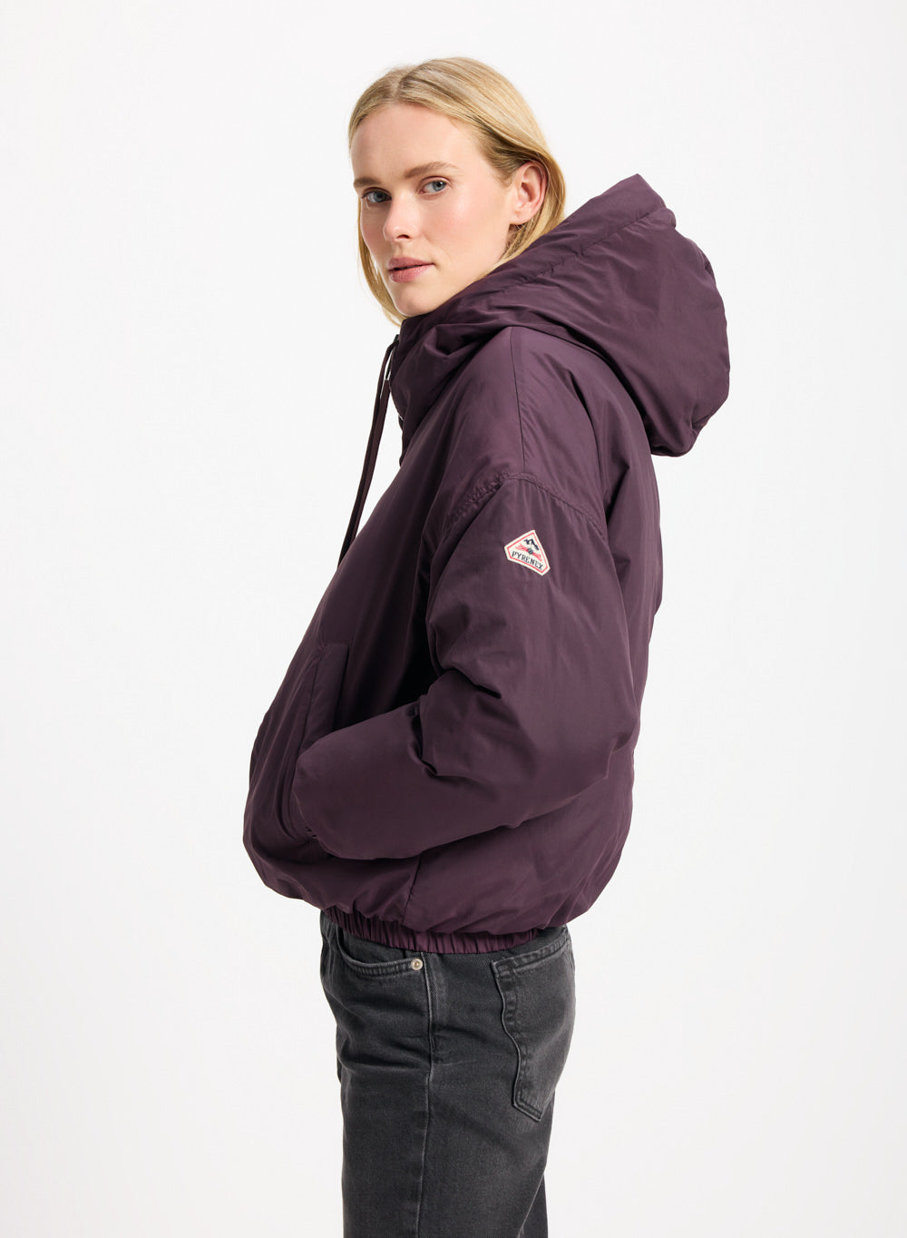 Parka courte en duvet pour femme Pyrenex Attitude violet foncé