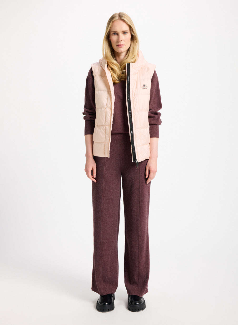 Doudoune légère sans manches pour femme Bassia rose poudré