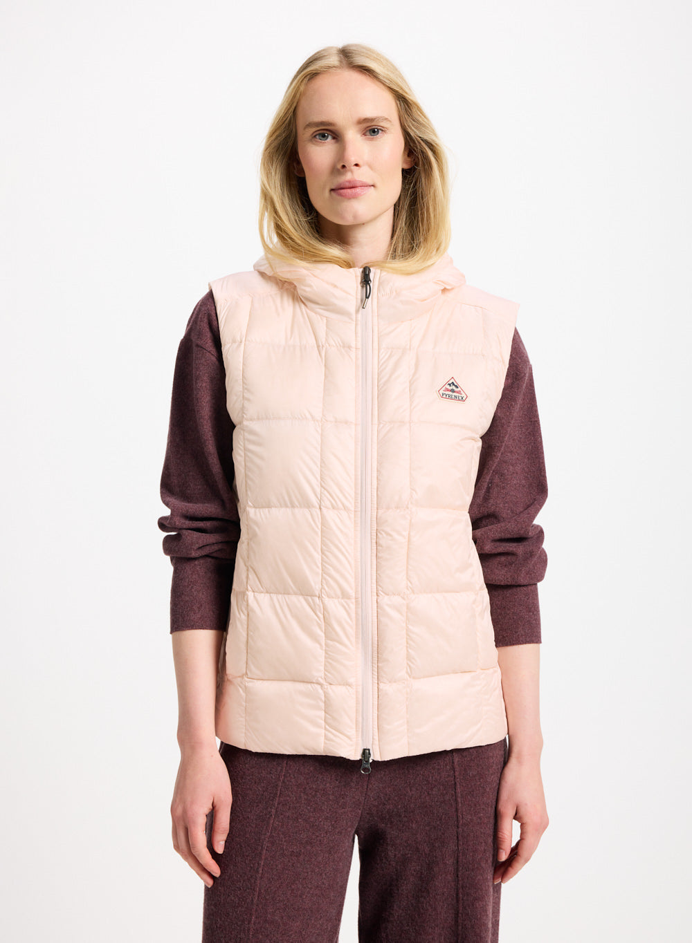 Doudoune légère sans manches pour femme Bassia rose poudré